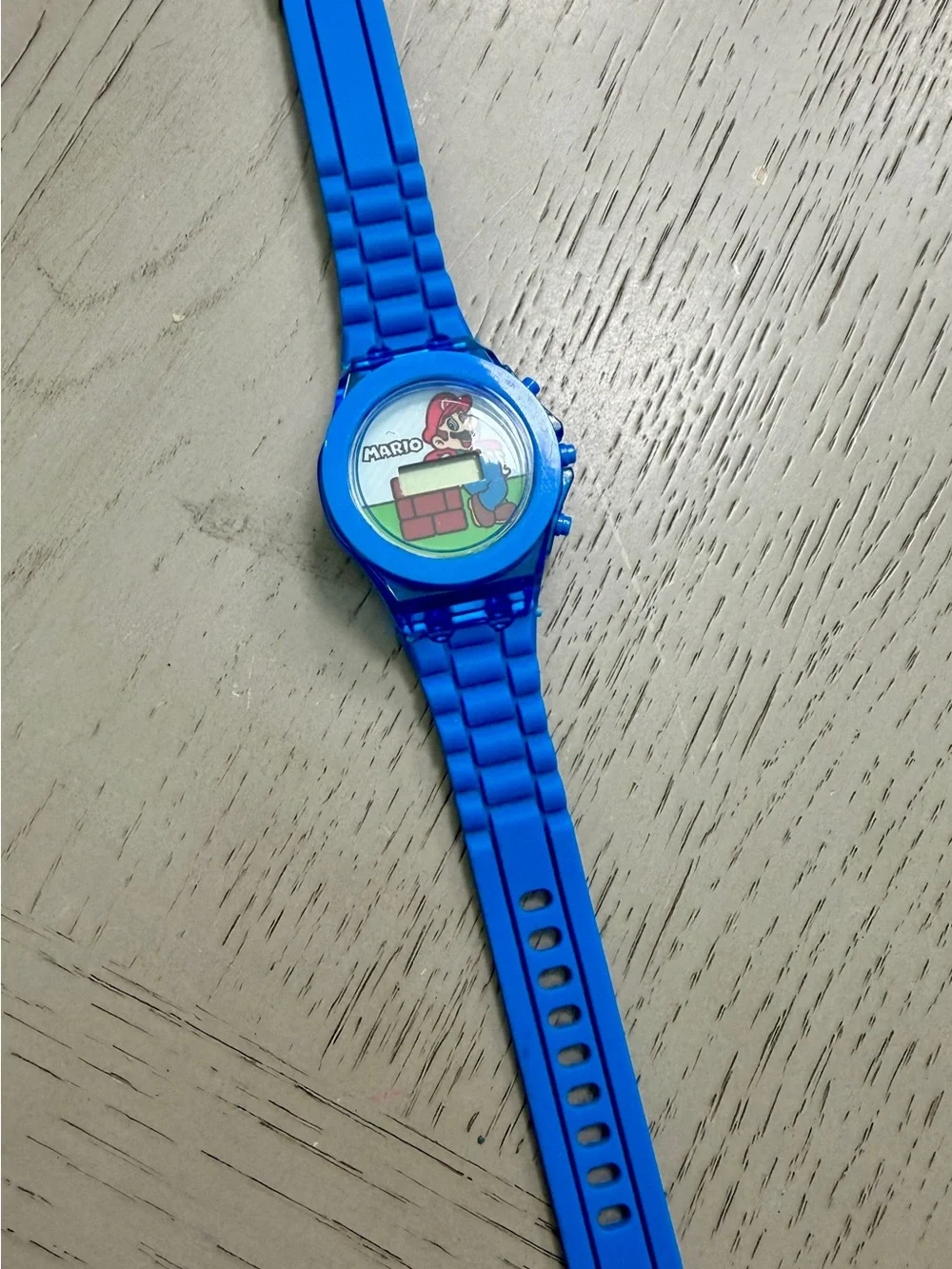 Blue Mario Digital Kids Watch With Flashing Light